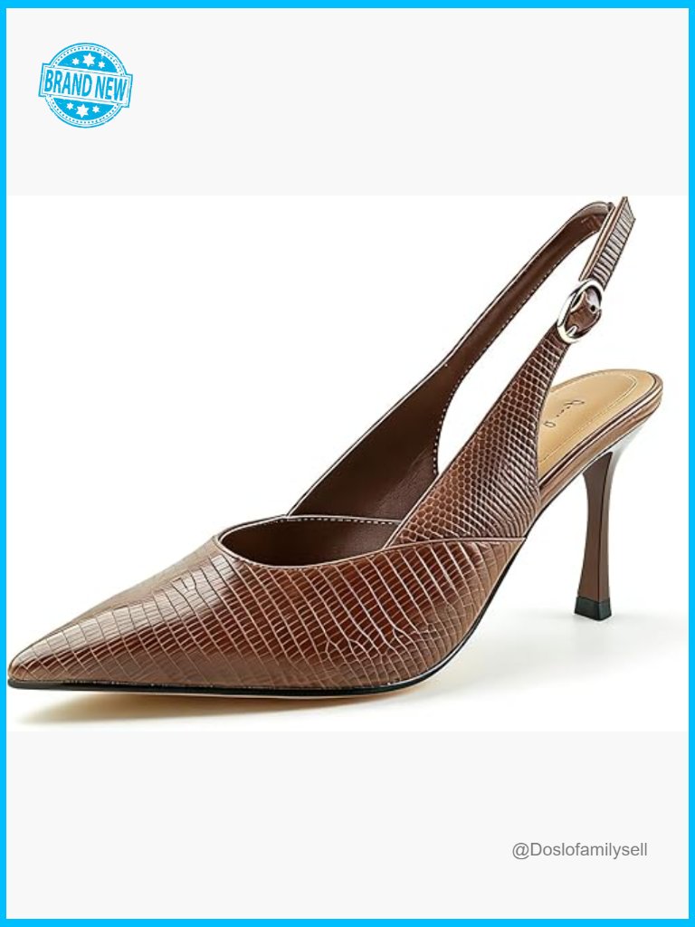 Elegant Slingback Pointed Toe Stiletto Heels Pumps Evening Dress Party Formal 3
